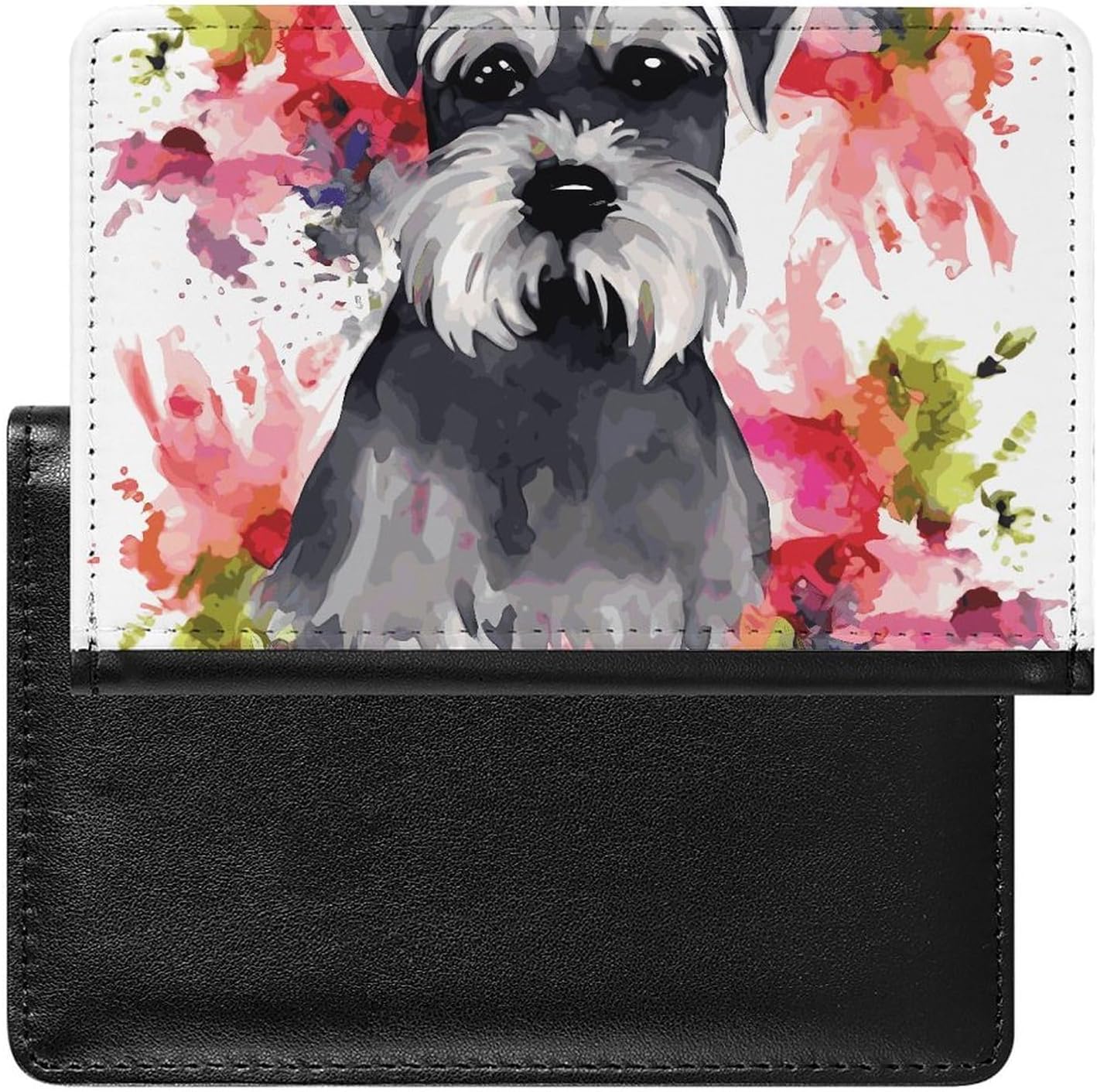 Cute Passport Holder for Travel,Personalized Multi-Functional Passport Cover with Card Slots,Slim Schnauzer Printed Passport Wallet for Women Men