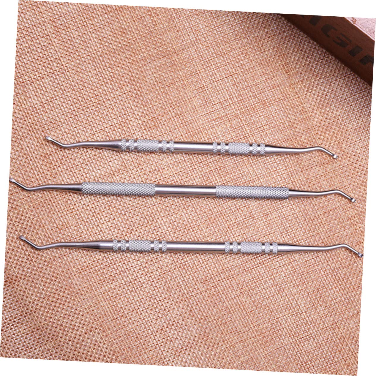 SOESFOUFU 3pcs Professional Nail Care Cuticle Spoon Pusher Nail Cleaner Tool Stainless Steel 2 Heads for All