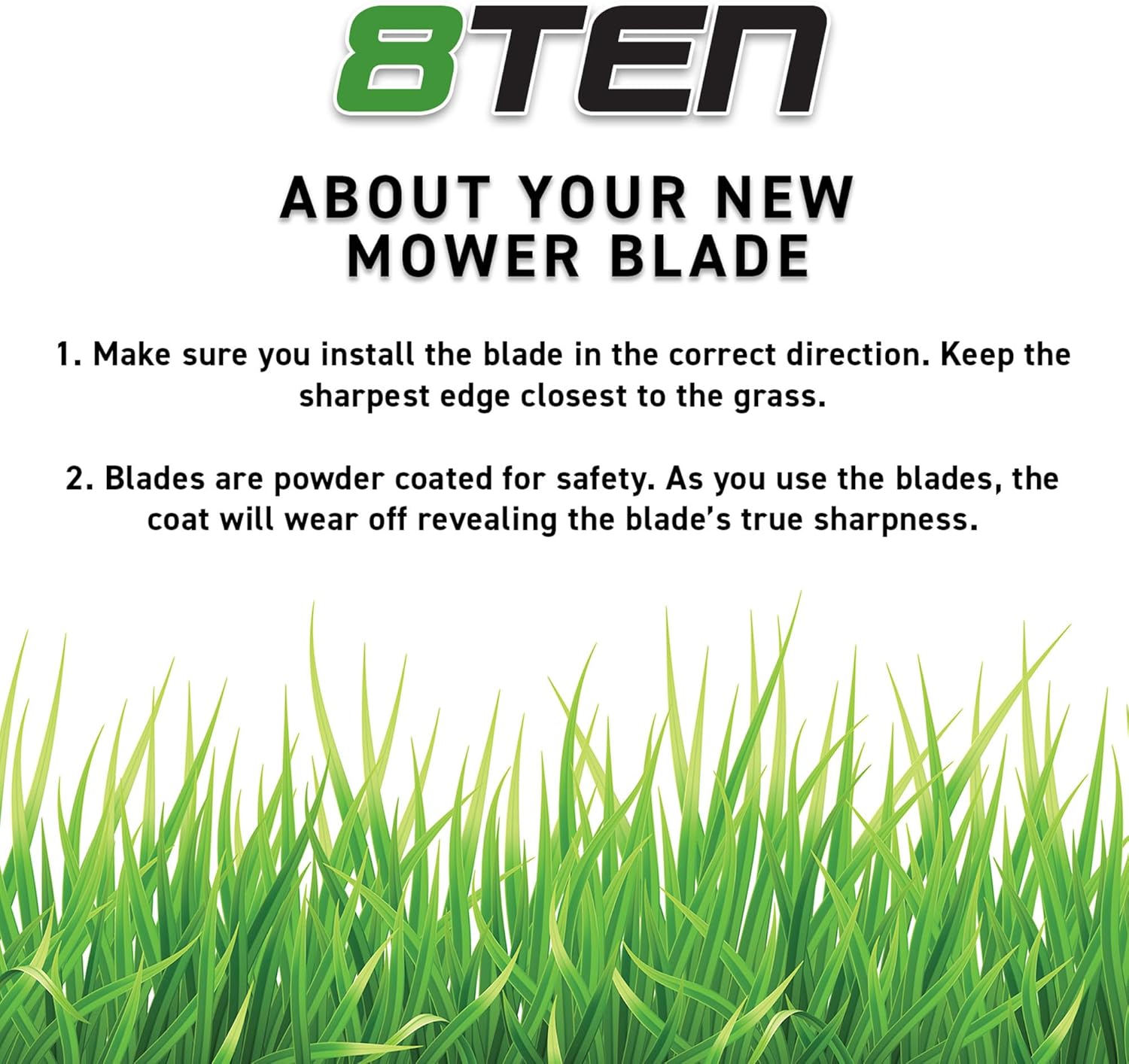 8TEN LawnRAZOR Blade for Grasshopper Front Mid Mount 3452 3552 6152 9252 9552 52-Inch Deck 320236 Medium Lift 3 Pack