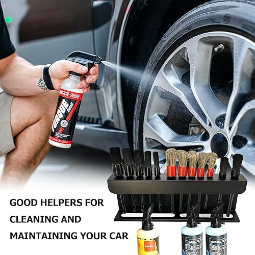Miniatura 6 de Soporte para cepillos de detalles de automóvil, soporte para botellas de aerosol 2 en 1 y estante para cepillos de detalles, para poner 12 cepillos