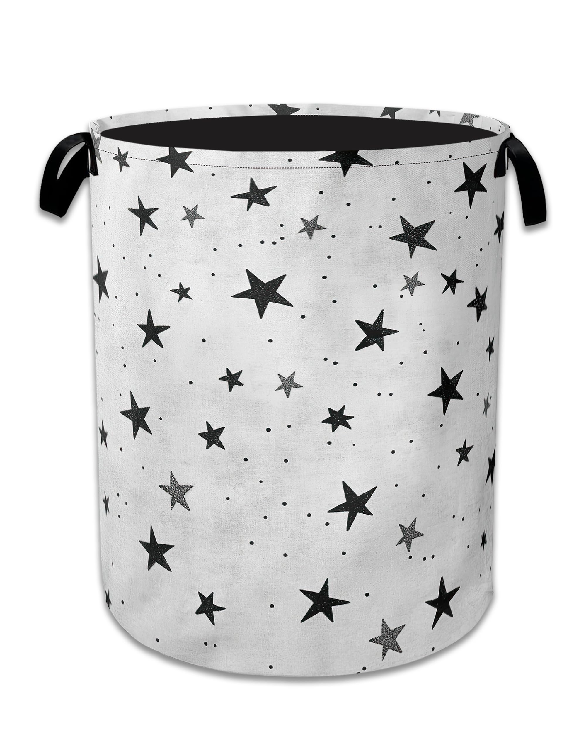 Star Laundry Basket Collapsible Laundry Hamper with Handle, Oxford Clothes Storage Bin for Bathroom Bedroom Room Decor 16" X 20.8"