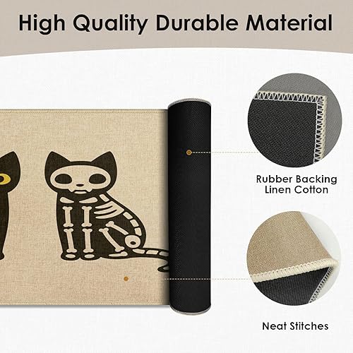 Miniatura 4 de Tapete para puerta de gato, tapete de bienvenida con diseño de calavera, bonito tapete para puerta delantera, tapete para entrada interior y