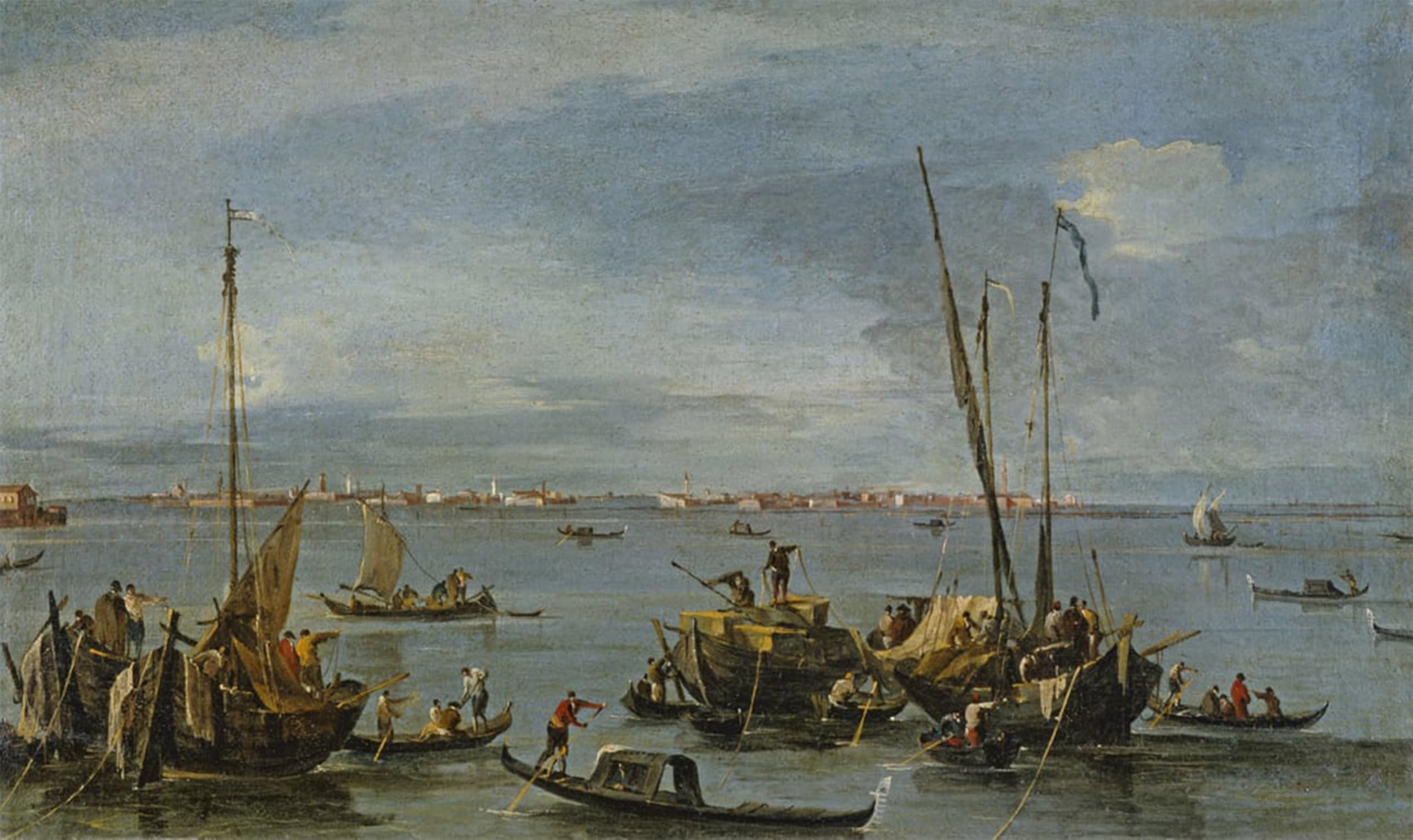 POSTERIIk Vintage Classic Picture Landscape Artwork View Towards Murano From the Fondamente Nuove by Francesco Guardi Portrait Canvas Painting for Office Home Decor 60x90cm