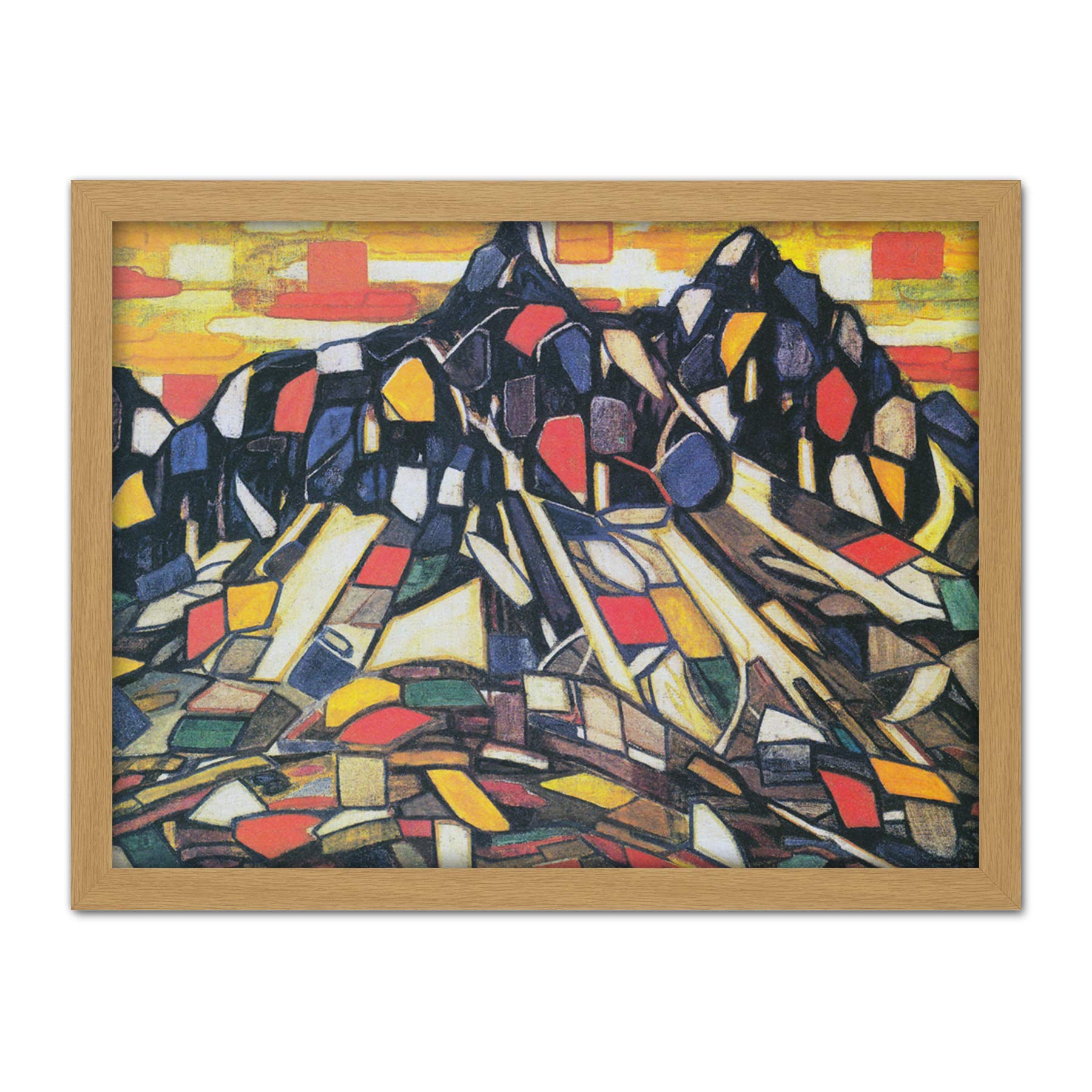 Rohlfs Berg Mountain Expressionist Painting Large Framed Art Print Poster Wall Decor 18x24 in