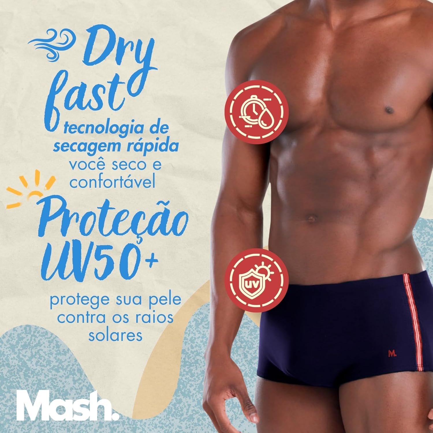 Sunga Masculina Praia Mash Uv50+ Sungão Com Fita Lateral Dry Verão em promoção! Veja a oferta e mais achadinhos de Moda praia 3 Hoje é o melhor dia para comprar Sunga Masculina Praia Mash Uv50+ Sungão Com Fita Lateral Dry Verão com aquele preço maroto! Promoção! Aproveite a oferta! 3