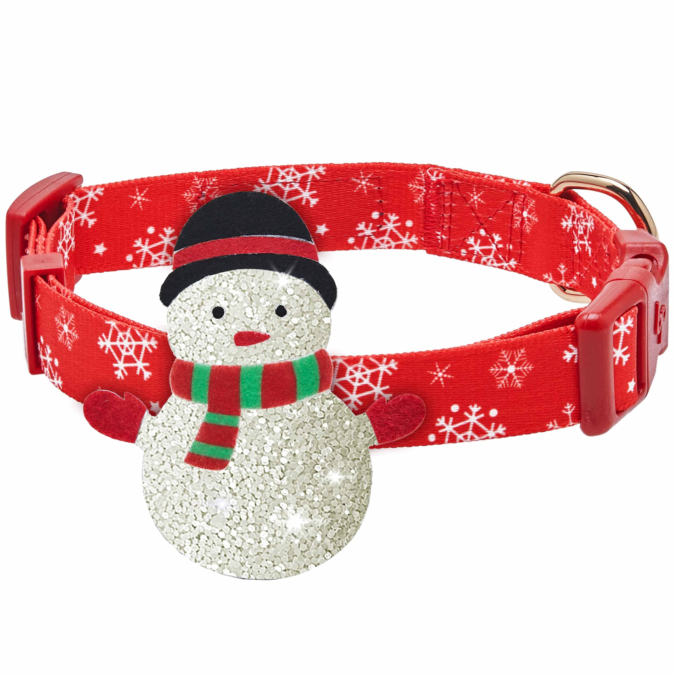 Collar de nieve Navidad Blueberry Pet Talla S ajustable para perros pequeños