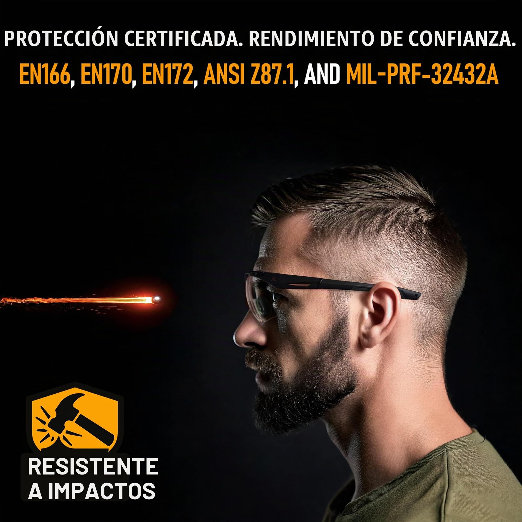 ACE Schakal SKL-1 Gafas de protección - Gafas para exteriores, de tiro y deportivas - tácticas y deportivas - con 3 lentes diferentes