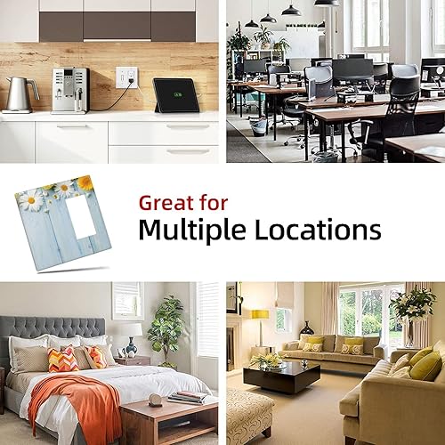 Miniatura 8 de Cubierta decorativa para interruptor de luz de madera, placas de pared en blanco, 1 basculante, decoración del hogar, 2 cuadras, combo receptáculo,