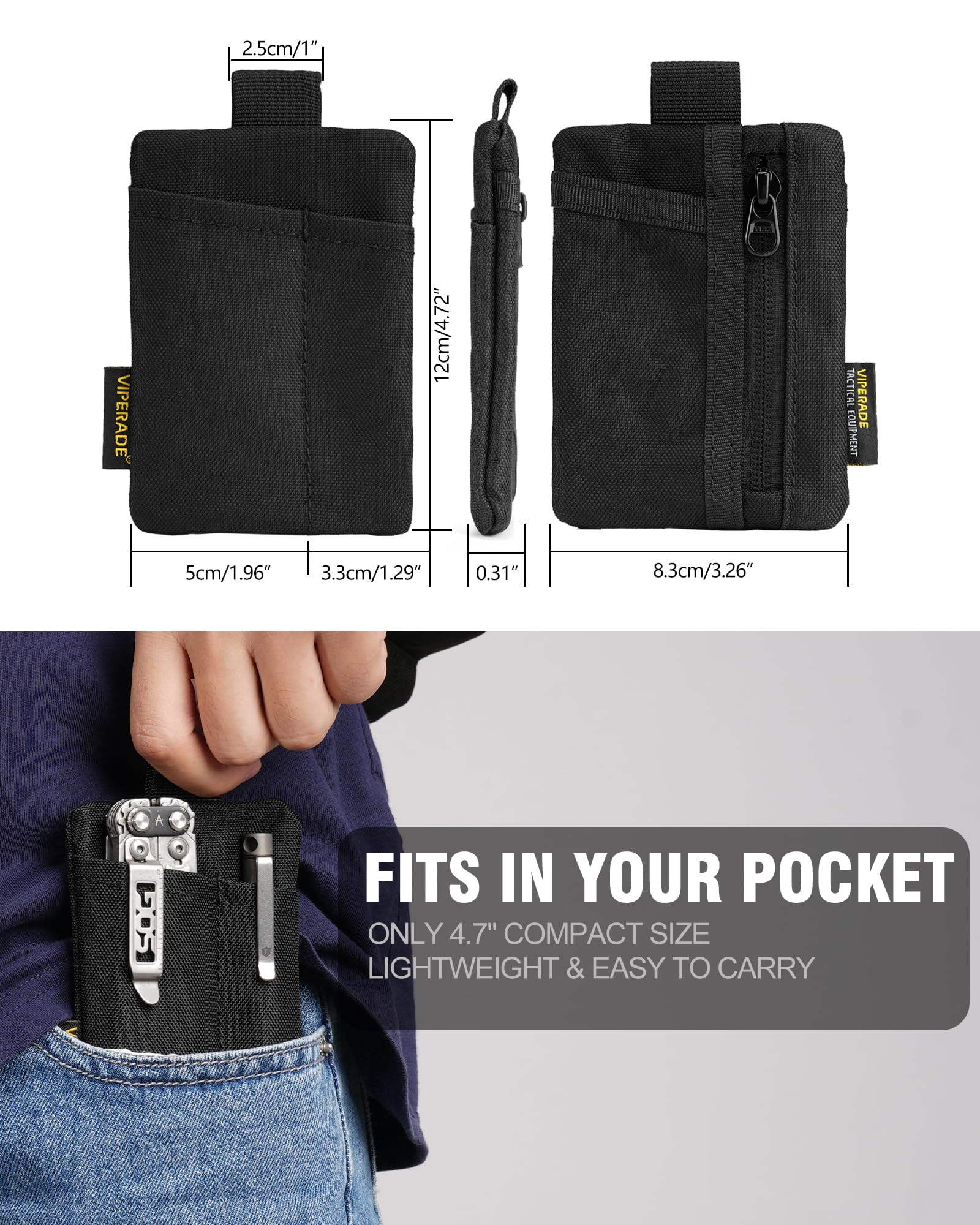 Amazon.co.jp: VIPERADE VE29 EDC ポーチ、EDC ポケット スロット 3 つ