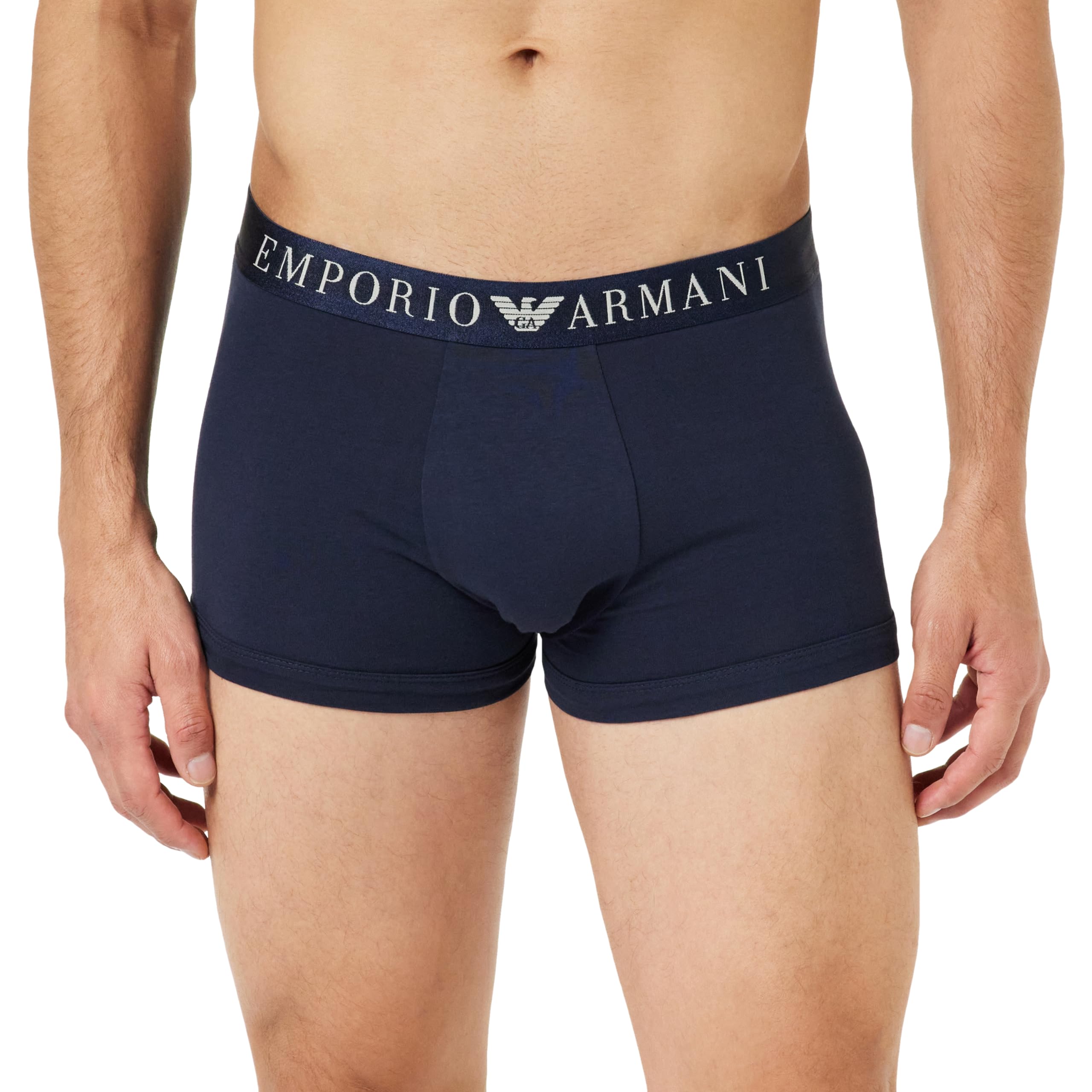 Emporio Armani Men's Stretch Superfine Cotton Trunk, Marine, XL