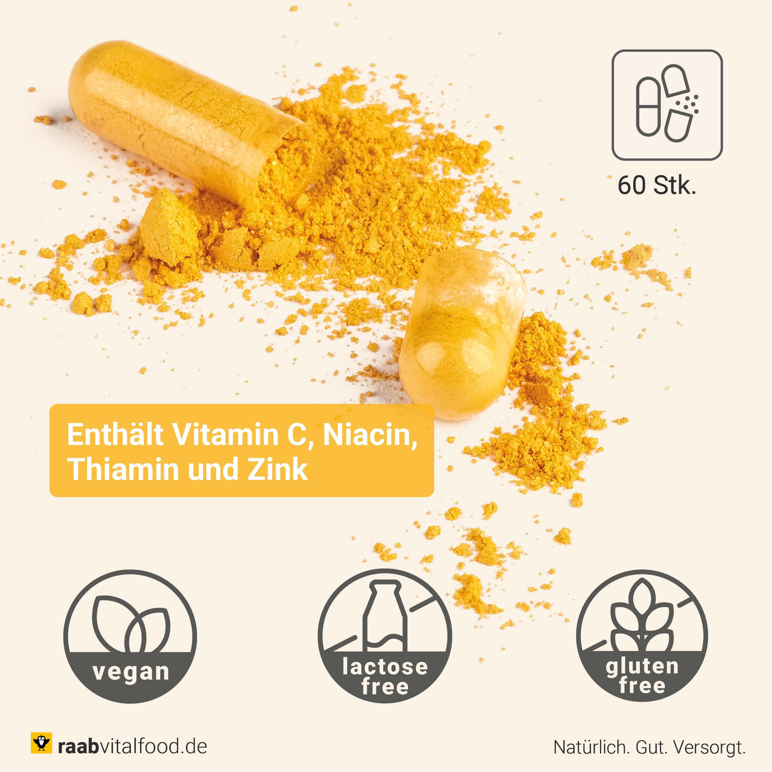 Raab Vitalfood® Good Aging Komplex Kapseln (60 Stück) - 10 in 1 Kapsel für gutes Altern, mit PQQ (MGCPQQ®), Quercetin, Curcuma, trans-Resveratrol, Coenzym Q10, L-Tryptophan, Zink und Vitaminen