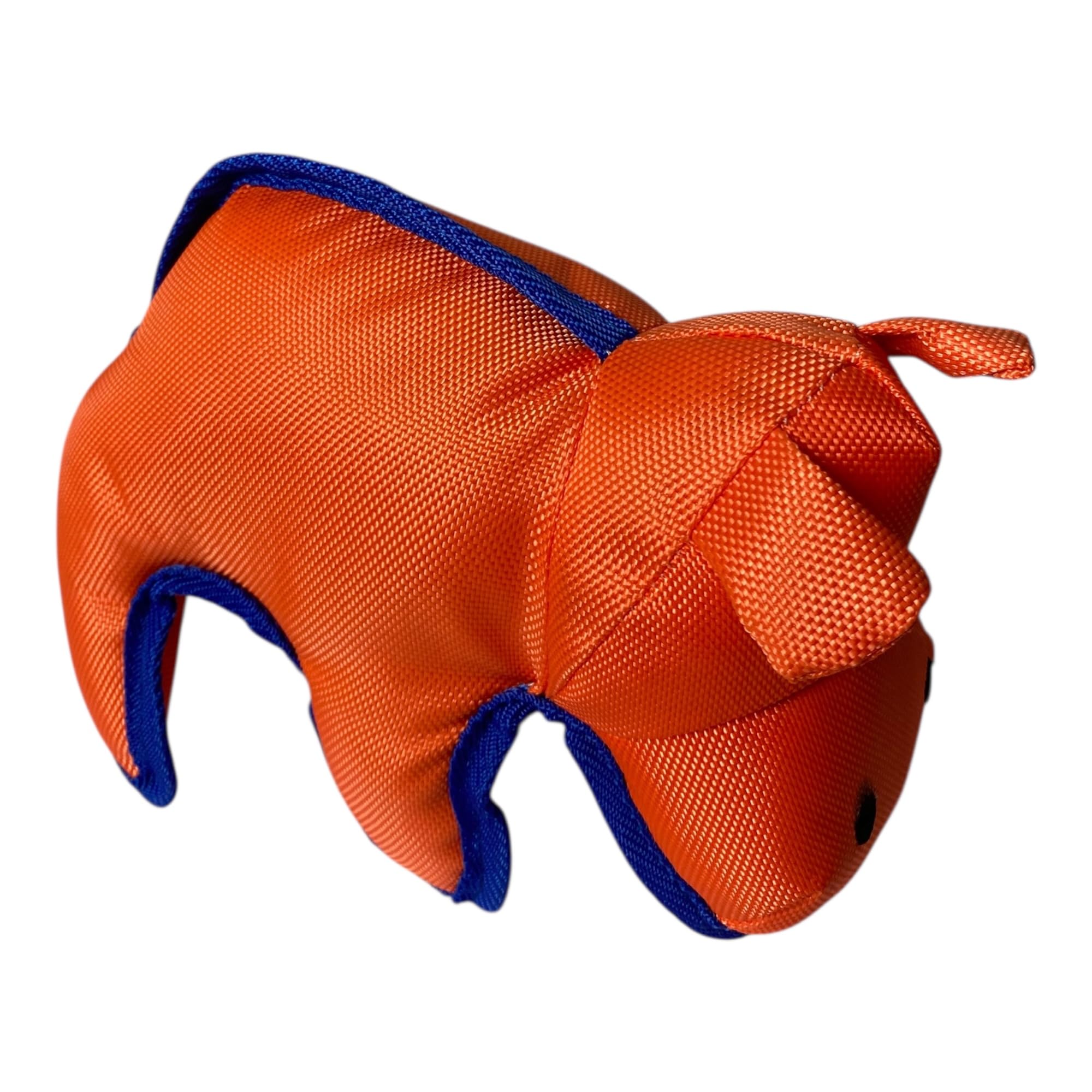 Plush Dog Toy Set - 2 Pack Hippo and Elephant, GREEN ORANGE, Large - Image 3