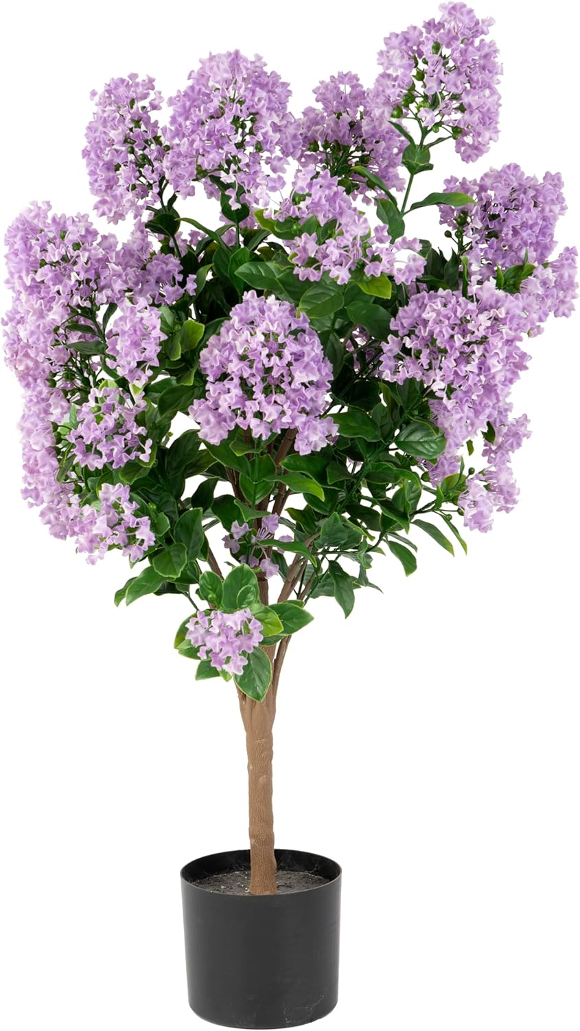 Naturae Decor Purple Crape Myrtle Tree - Lifelike Artificial Indoor and Outdoor Flower Tree - UV Resistant - 36 in High