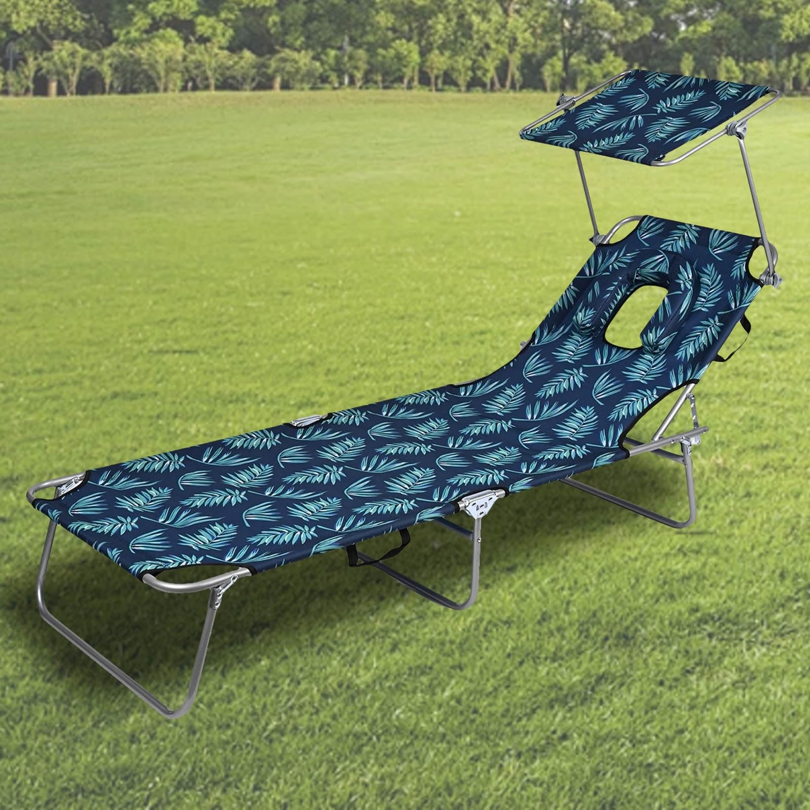 Chaise de bronzage pliante adultes pour un bain de soleil au jardin