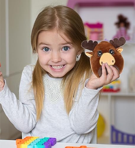 Miniatura 6 de DolliBu Snug Mooshies - Animal de peluche de alce  Wild Life súper blando y suave juguete de peluche sensorial para niñas y niños, lindo animal de