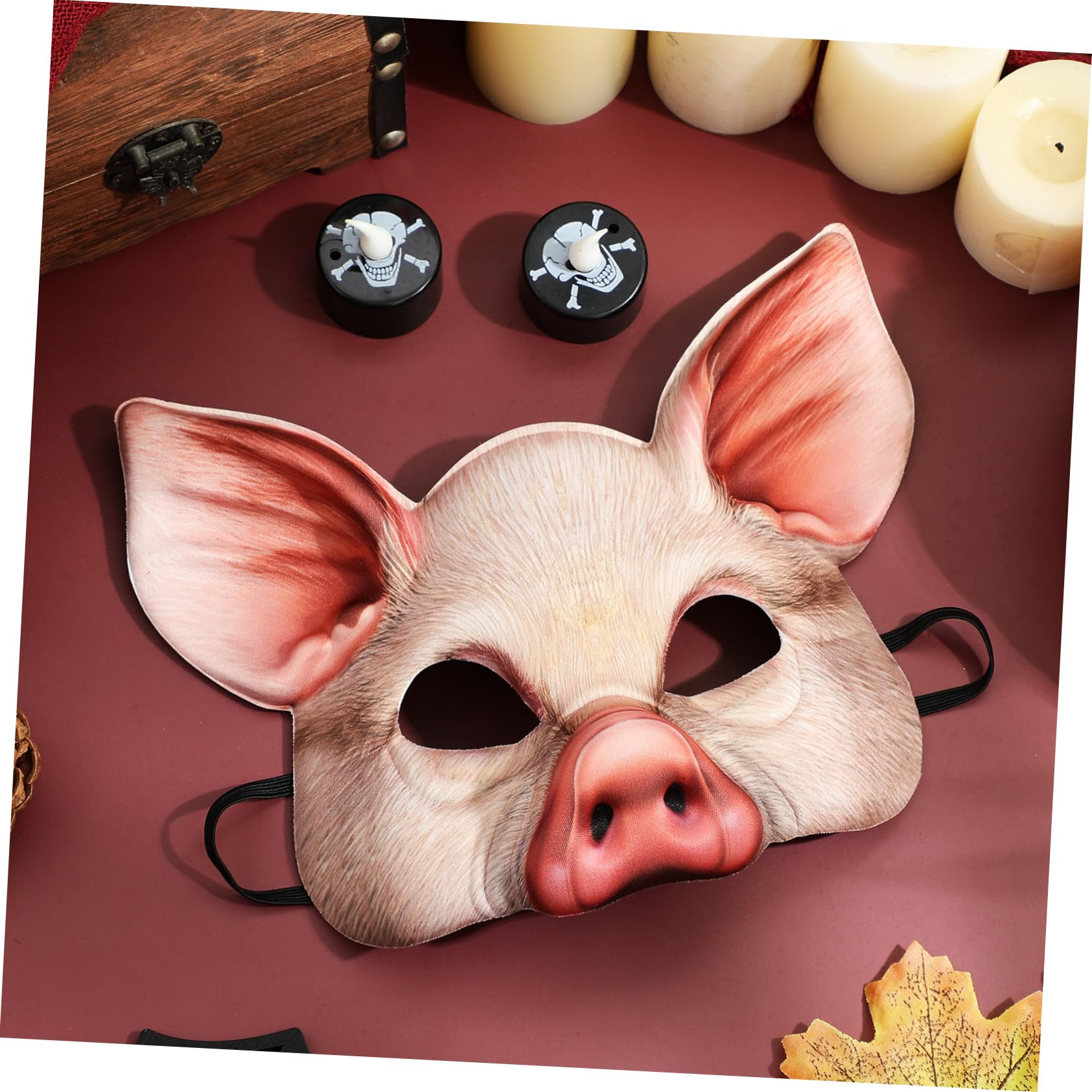 ibasenice Masque Animal Demi-visage Cochon Halloween EVA et Réaliste pour Fête Mascarade Cosplay et Photos Accessoire Unisexe pour Carnaval et Soirées