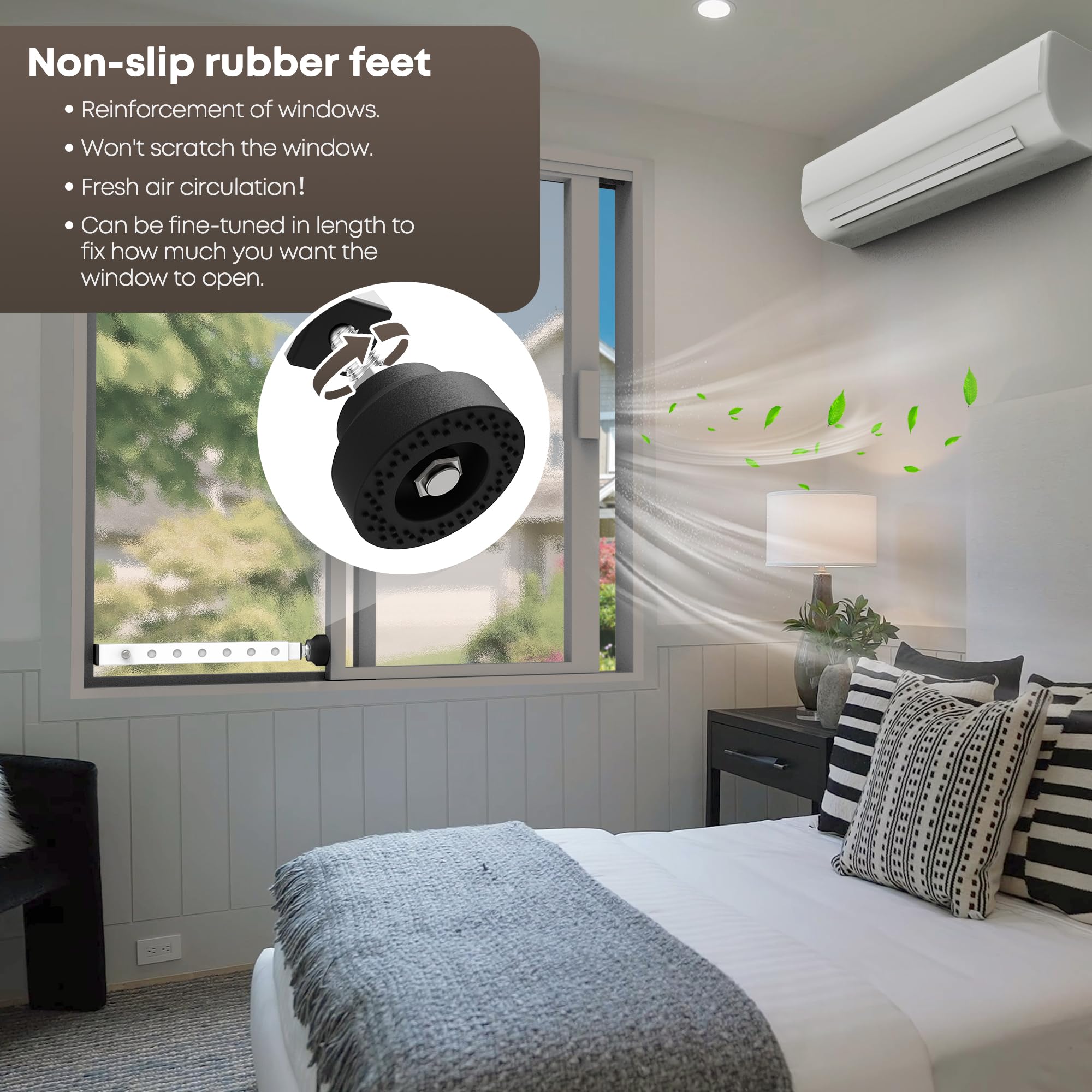 WooFog Barra de seguridad ajustable, barra de bloqueo de seguridad para ventana del hogar, barras corredizas para seguridad infantil, barra de seguridad vertical y horizontal de apartamento, se