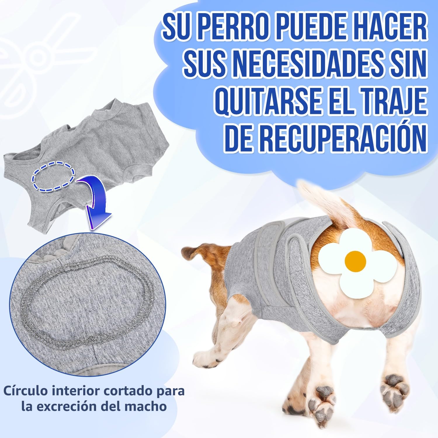SlowTon Traje de recuperación de cirugía para Perros - Alternativa de Collar en Forma de Cono para Perros después de la cirugía con Cremallera, Camisa de recuperación Profesional para Mascotas