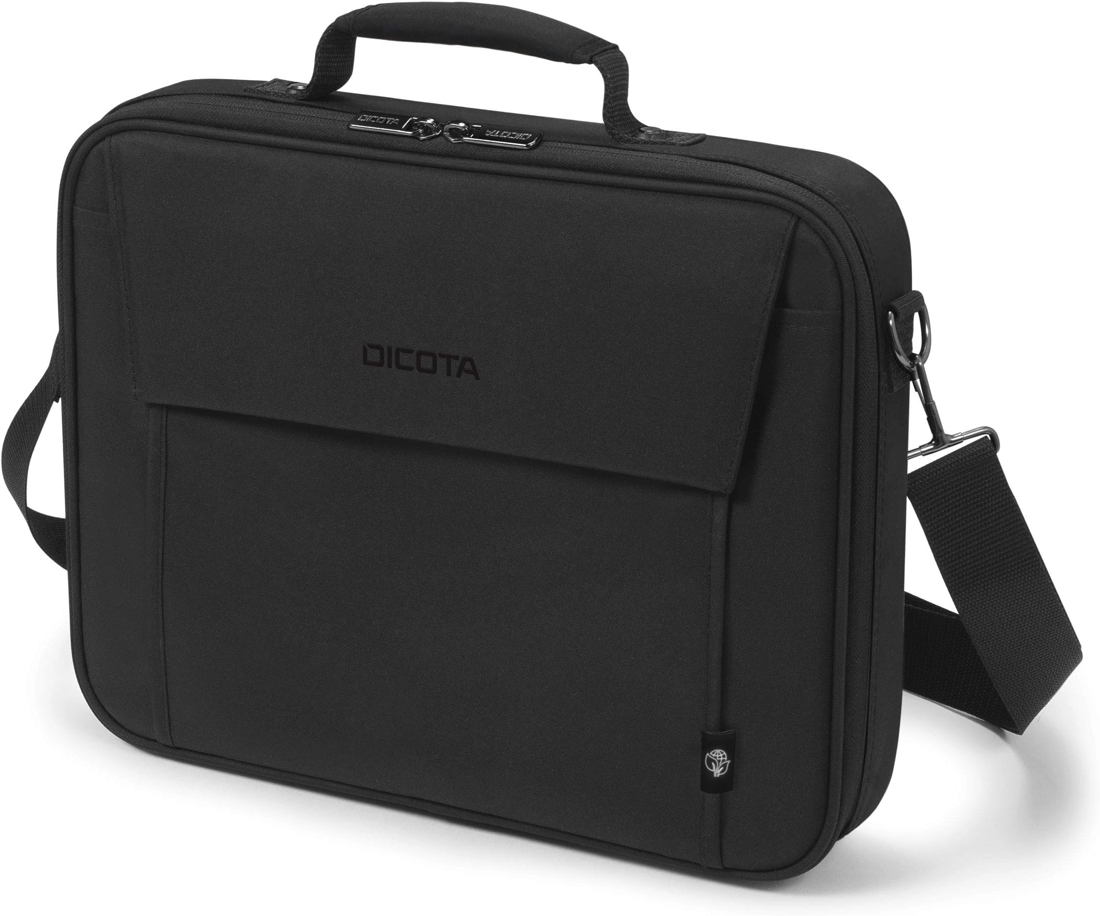 Laptop Bag Eco Multi BASE 14-15.6" Black, Comfortable padded handle with Removable and adjustable shoulder strap