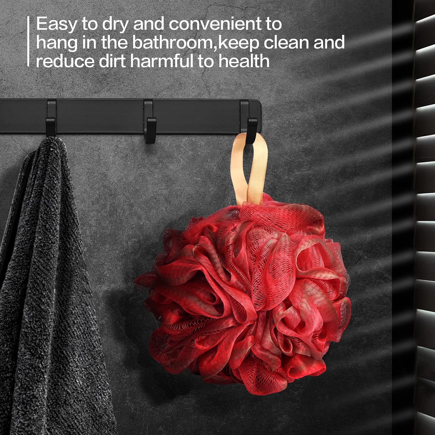 Fishent Bath Loofah Sponge, 3 Pack loofahs Exfoliating Body Scrubber image 3