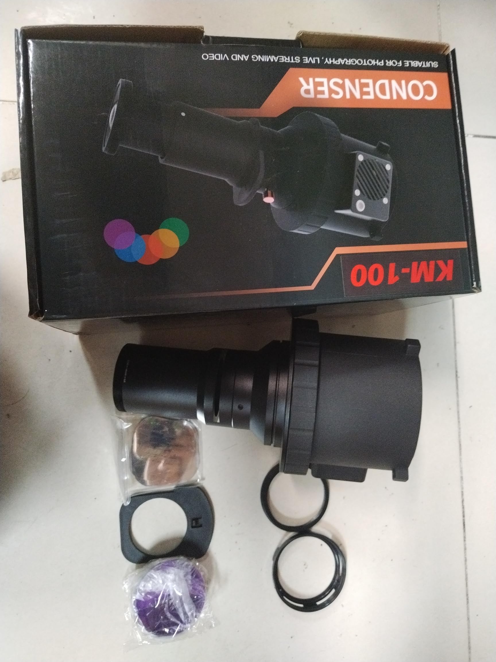 Andoer Snoot cónico óptico con soporte Bowens para fotografía, flash de proyector, snoot de modelado, accesorios de iluminación con 5 filtros de color, 10 tarjetas gráficas