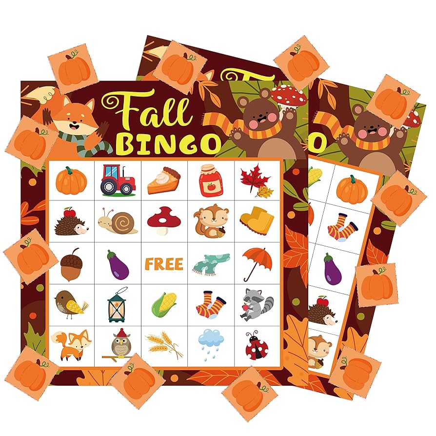 Amazon.com: X1zuue 41Pcs Fall Bingo Games for Kids