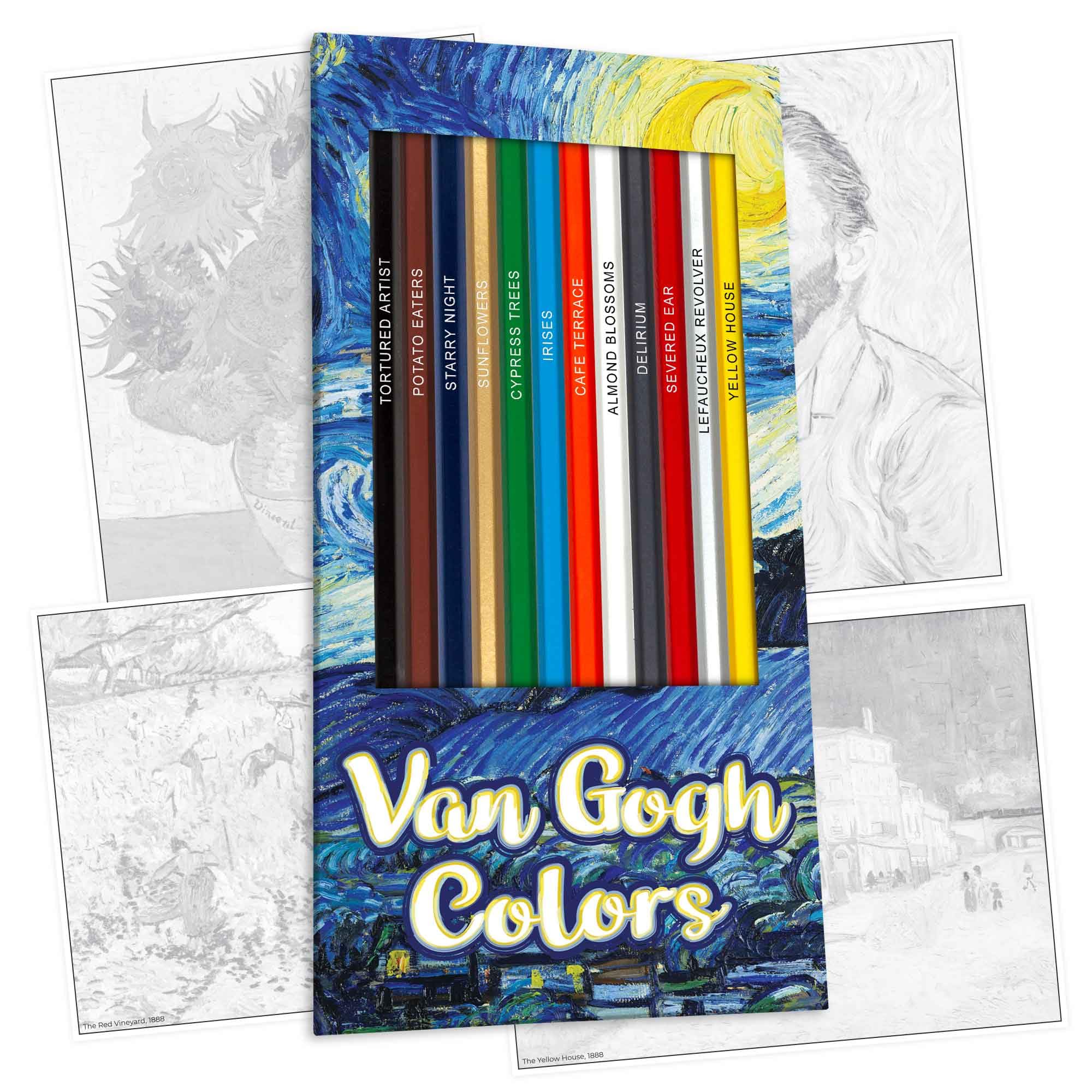 Buy Van Gogh Themed Colored Pencils & Coloring Pages for Art Lovers