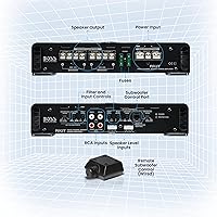 Vista 4 de BOSS Audio Systems R3004 amplificador para auto con 4 canales - 1200 W, 2/4 ohmios estables, clase A/B, rango completo, compatible con puente