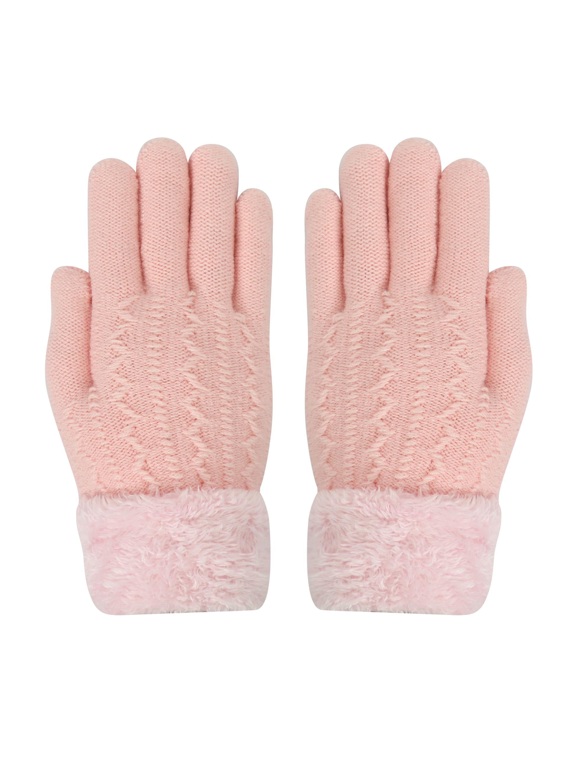 FabSeasons Acrylic warm Woolen Winter dotted print knit cold weather fleece wool Gloves for Boys & Girls, fits for 7-14 years - Image 2 thumbnail