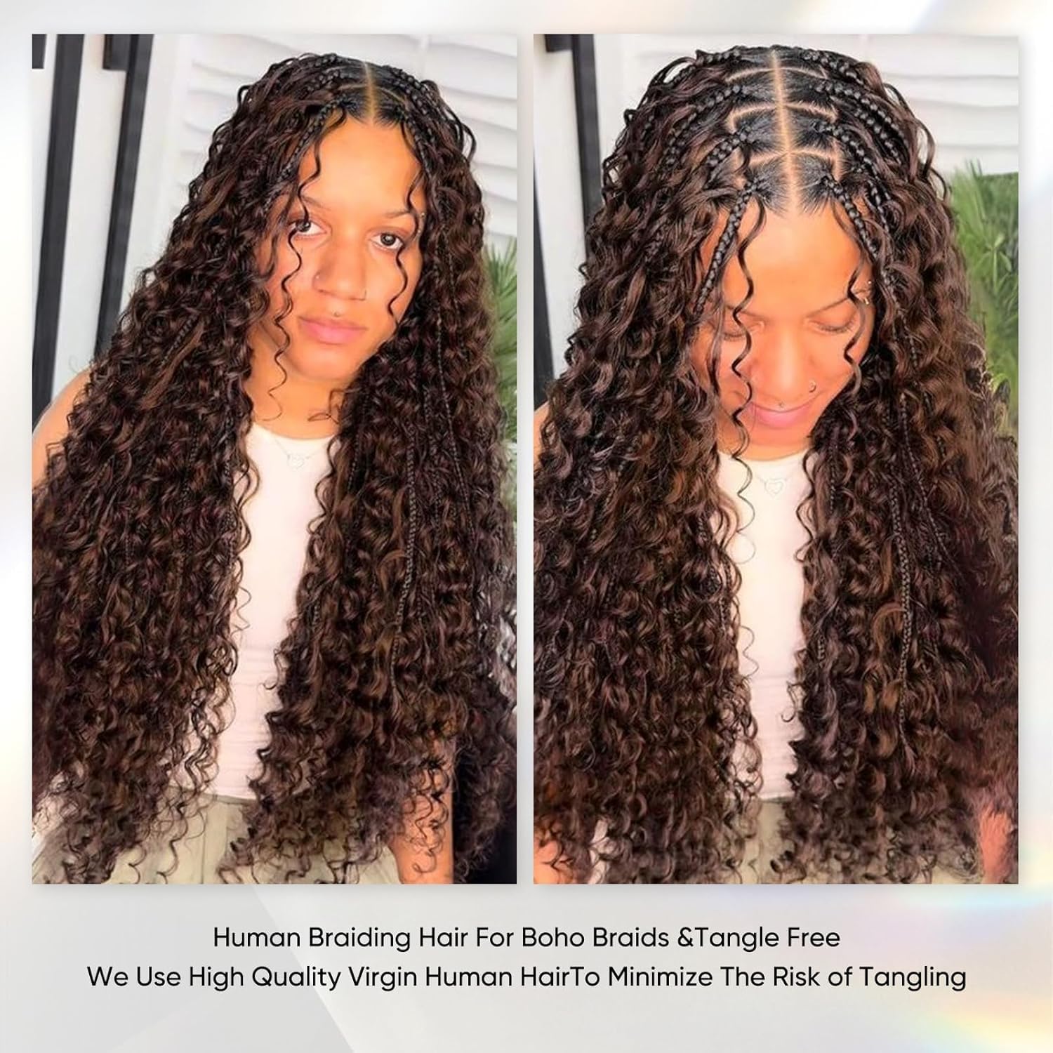 Hair for Boho Braids (Deep Wave 4#, 16Inch 100g(50gx2Bundles)) - Image 3