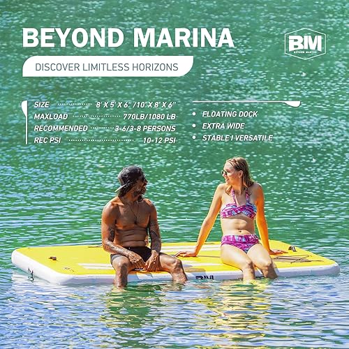 Miniatura 2 de BEYOND MARINA Inflatable Floating Dock, Water Float Platform, Floating Island Dock Pad for Lake, Pool, Ocean Water Play, Carry Bag, Repair kit, 8 x
