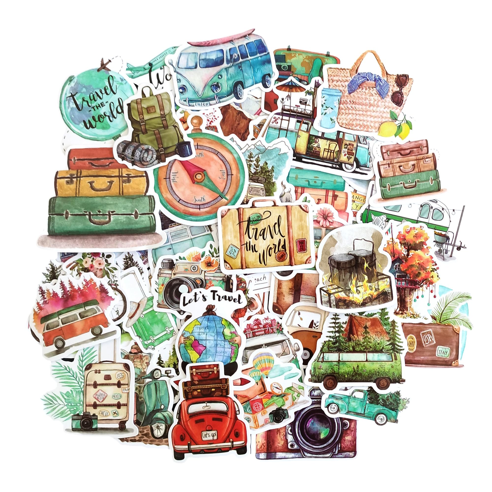 Scrapbook Stickers Travel Stickers for Scrapbooking Retro Sticker Suitcase Decals Travel Phone case Laptop Stickers for Adults Scrapbook Pictures Travel for Scrapbooking