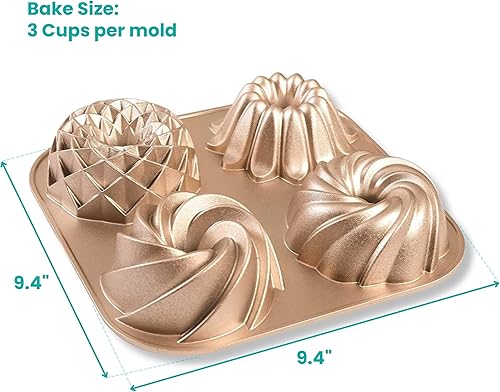 Miniatura 2 de Baker's Secret Nonstick Fluted Cake Pan, Heavy Duty Die Cast Aluminum Fluted Cake Baking Pans, 2 Layers Non-stick Coating For Easy Release - The