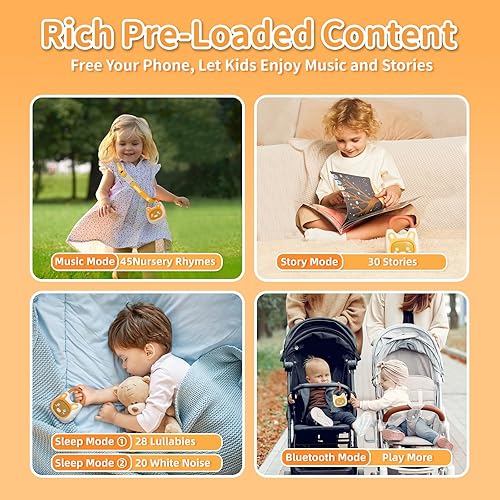 Miniatura 2 de alilo Pocket Bunny - Reproductor de música portátil para niños, juguetes musicales para niños pequeños, precargado de más de 120