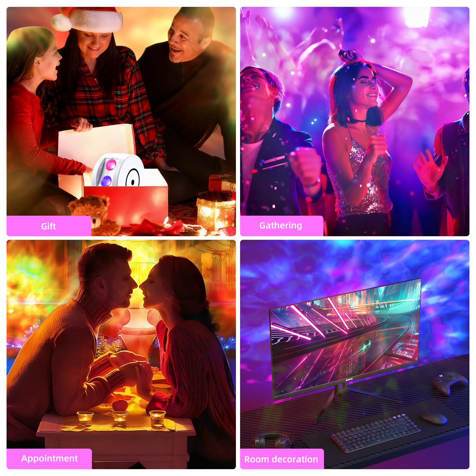 Projecteur Galaxy, projecteur de lumière, projecteur de veilleuse avec 41 modes d'éclairage, projecteur de lumière Galaxy avec minuterie et télécommande, pour enfants et adultes, chambre à