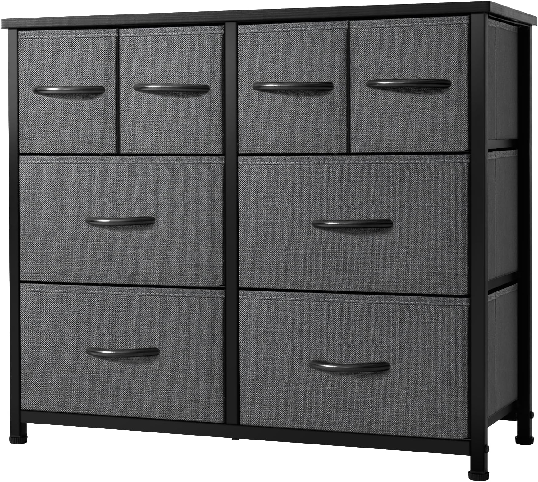 AZL1 Life ConceptBedroom, Wide Fabric Dresser for Storage and Organization, Grey (8-Drawers)