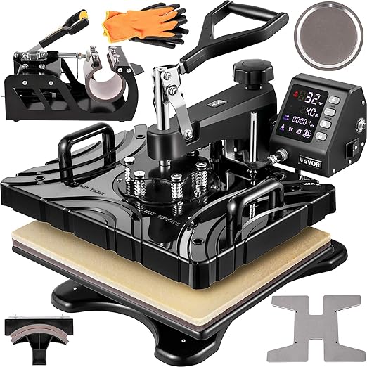 VEVOR Heat Press 12X15 Inch 6 in 1 Heat Press Machine 800W Heat Press Machine for T-Shirts Sublimation Printer Transfer Heat Press Nation for Shoes ...