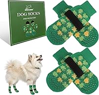 Vista 40 de EXPAWLORER - Calcetines antideslizantes para perros, evitan que se laman las patas, para pavimento caliente, pisos de madera, botines para perros