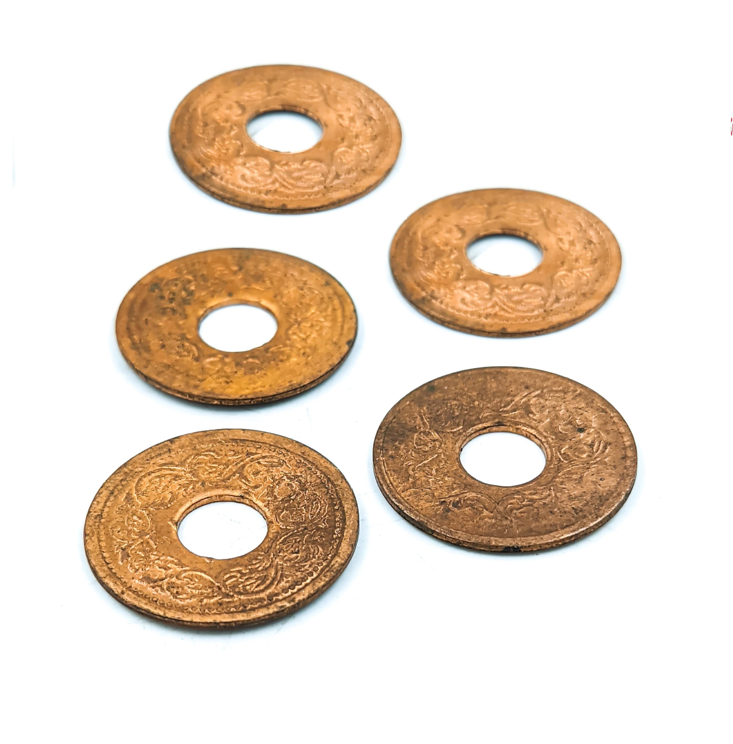 Pure Copper Coins - Antique Finish | Traditional & Spiritual Prosperity Coins for Puja, Home Décor, and Gifting | Pack of 5 | PATITPAVAN