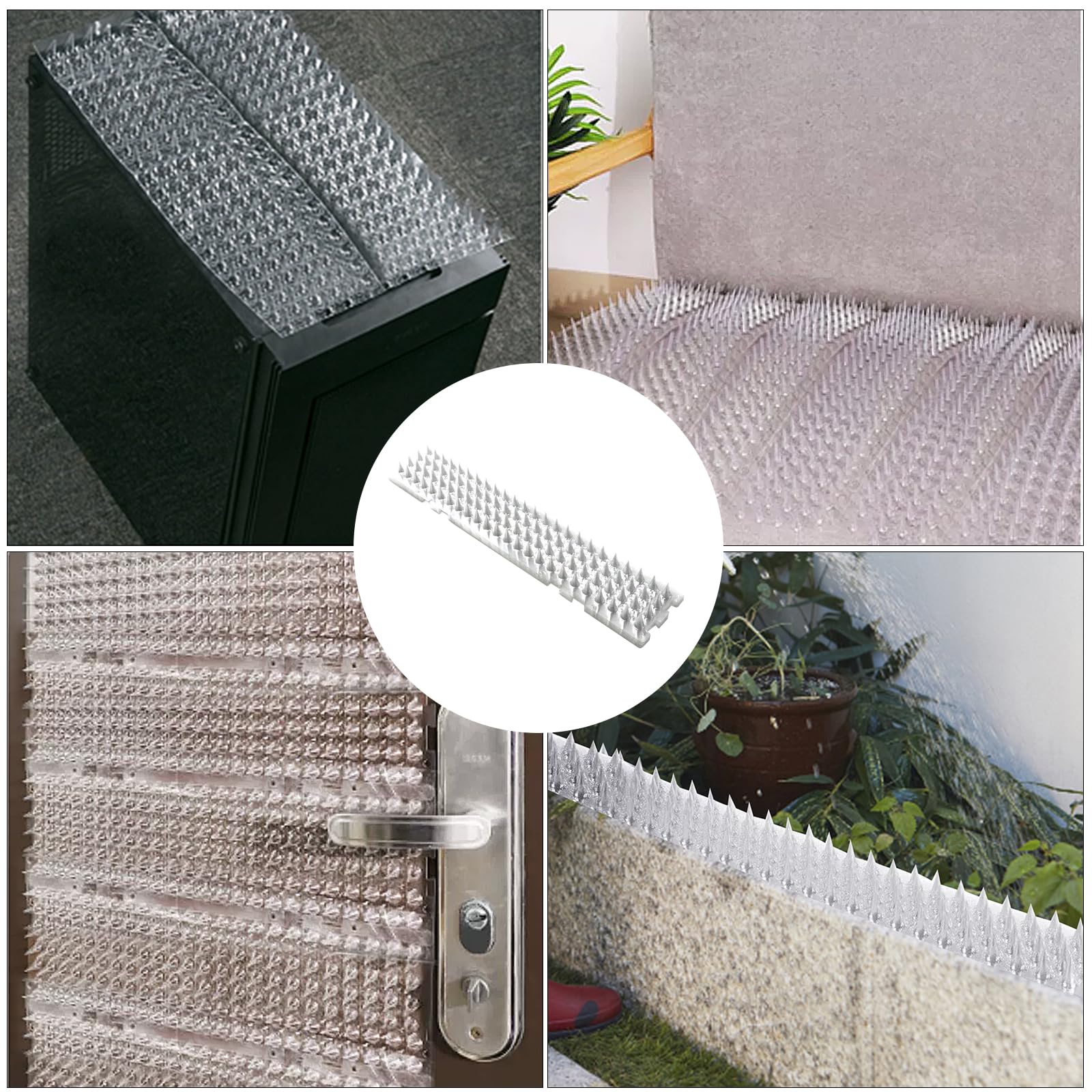 Esterilla de protección para gatos para exteriores, de plástico para jardín, entrenamiento disuasorio para interiores y exteriores, dispositivo de esteras de espiga, 42 x 8,2 x 2 cm (10 unidades),