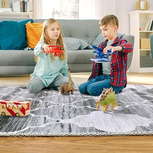 Miniatura 8 de Zacoo Alfombras lavables de 9 x 12 pies, para sala de estar, alfombra marroquí para dormitorio, alfombra vintage, antideslizante, alfombra grande,