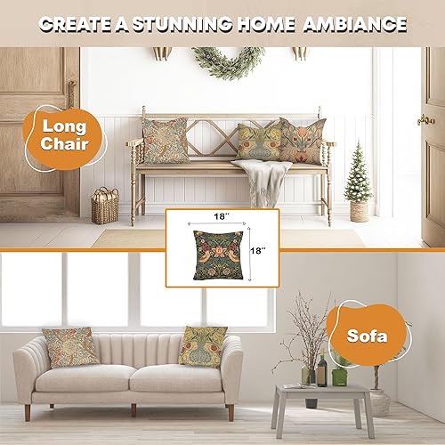 Miniatura 5 de Charlotte Home Furnishings - Fundas de almohada decorativas bohemias para sofá, sala de estar, fundas de almohada cuadradas de fresa negra de 18 x