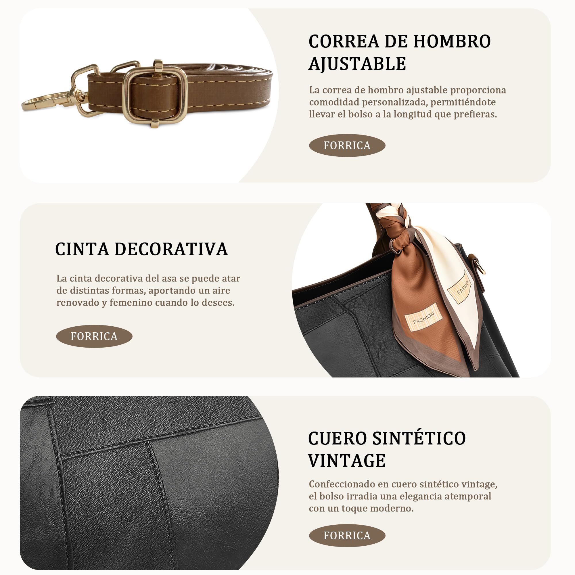 Bolso Mujer Bolsa de Mano Textura de Costura de Moda Bolso de Hombro con Asa Superior Cuero PU Señora Bolso Bandolera para Compras Viajar Trabajar Negro