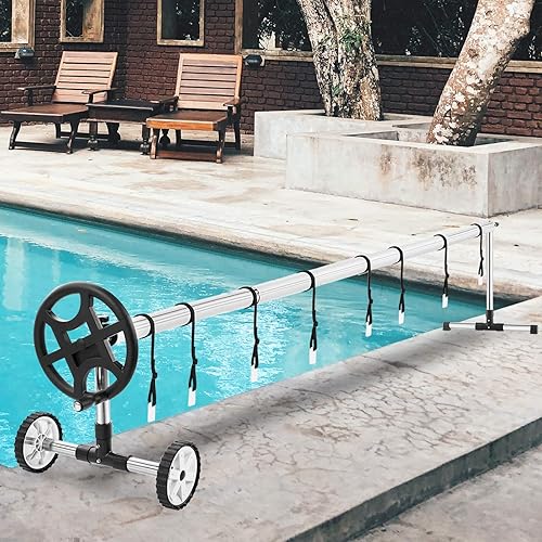 Miniatura 1 de Usinso Carretes de cubierta solar para piscinas enterradas, juego de carretes solares de acero inoxidable para piscina sobre el suelo, 18 pies,