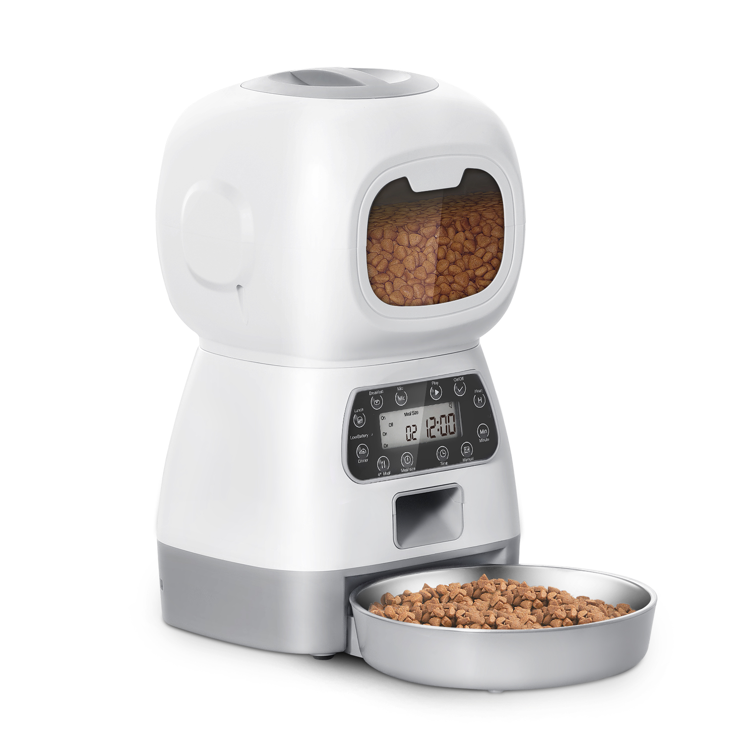 KutoraWorks Automatic Cat Feeder, Dog Food Dispenser with Rotary Lock Lid, Visual Window, Memory Function, Voice… - Image 7