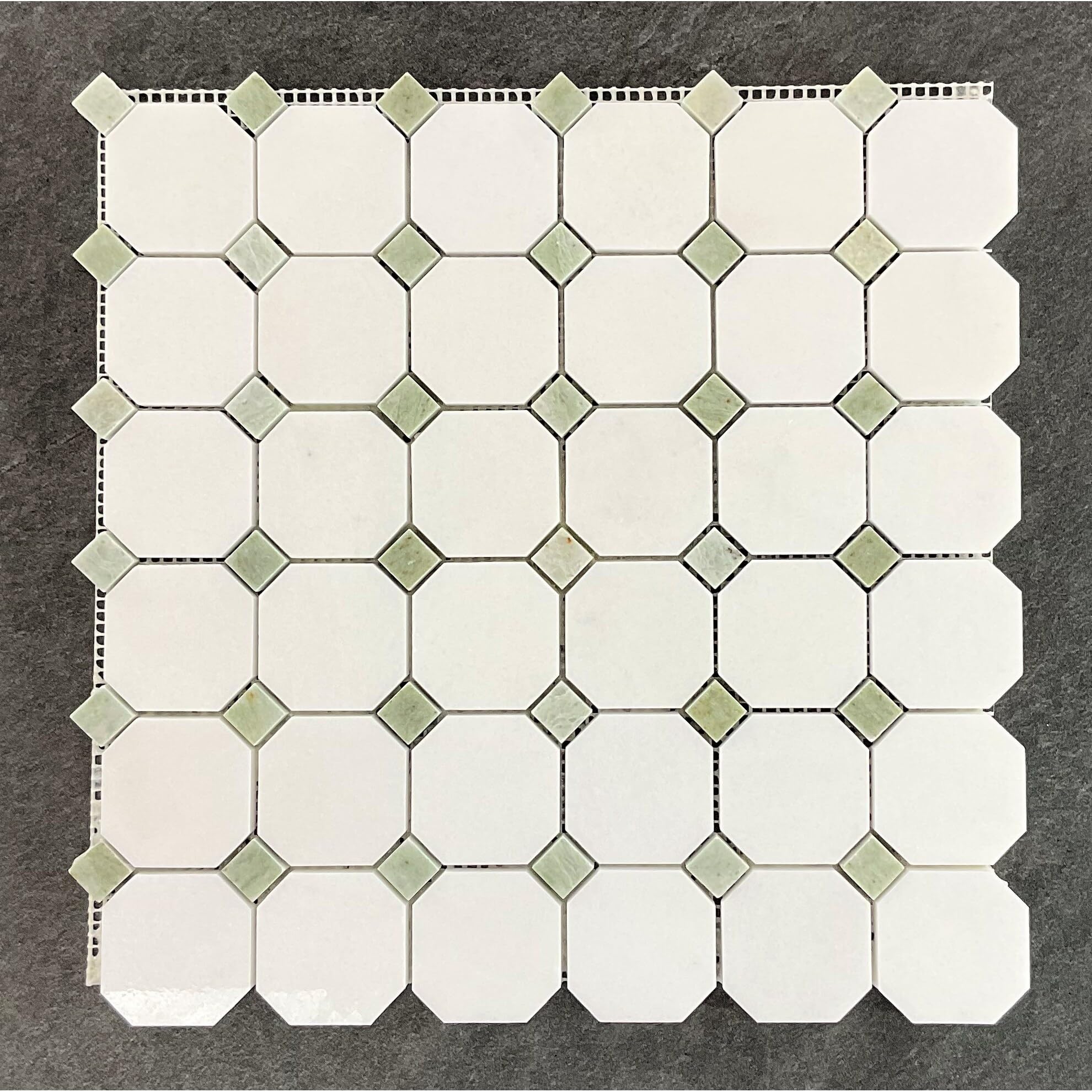 ES Stone 2" Octagon with Dot Marble Mosaic Tiles - Case (10 Sheets)