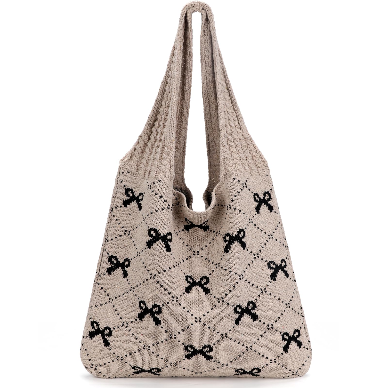 KPX Crochet Tote, Beach Mesh Knitted Shoulder Bag - Large Aesthetic Hobo Bag for Women - Summer