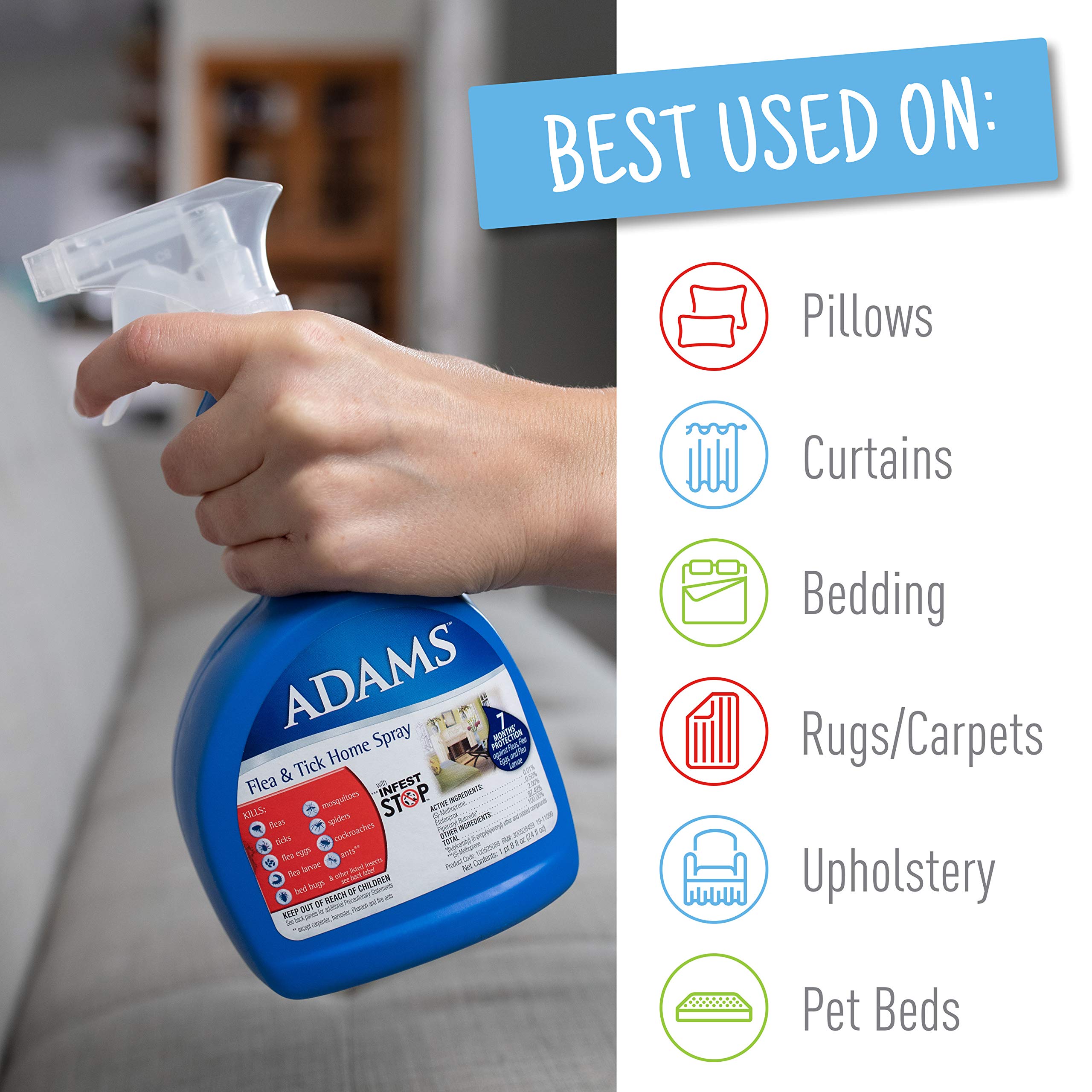 Buy Adams Flea & Tick Home Spray, Kills Fleas, Flea Eggs, Flea Larvae