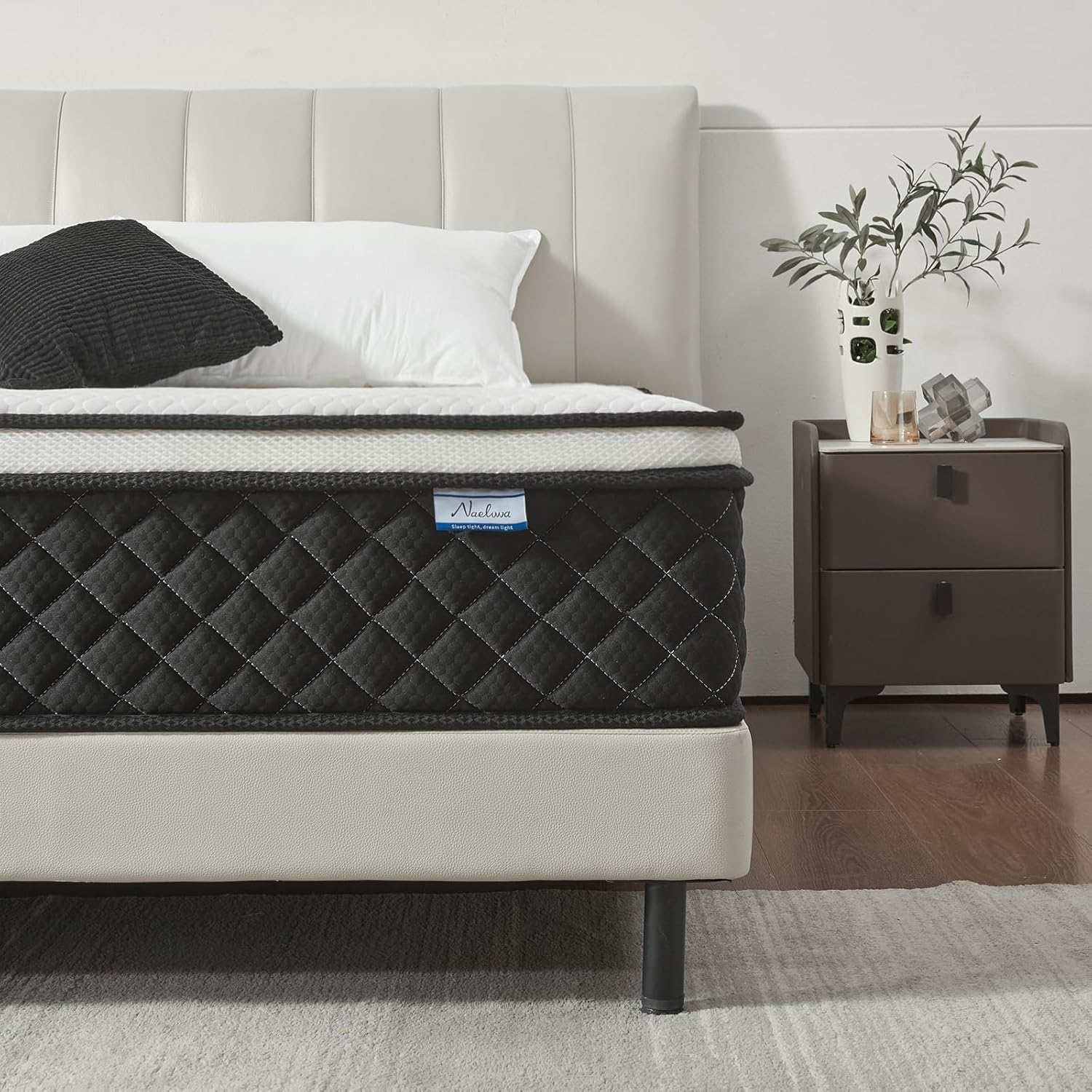 Full Size Mattress, 12 Inch Full Mattress in a Box, Memory Foam Mattress with Pocket Springs, Medium Firm, Lumbar Support & Motion Isolation, Pressure Relief & Breathable Comfort