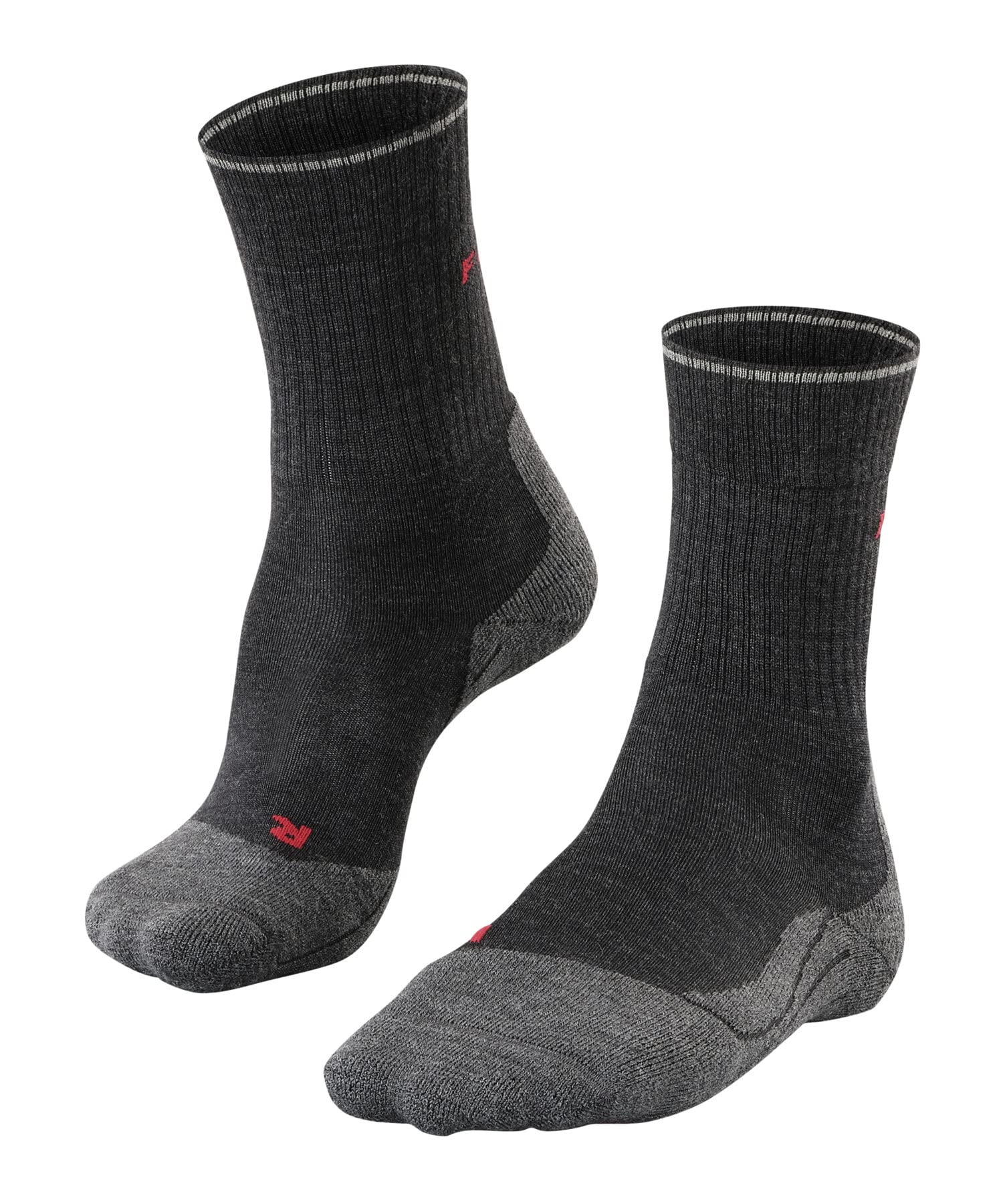 FALKE Women's TK2 Explore Wool Silk Hiking Socks, Mid Calf, Medium Padding, Breathable Quick Dry, Wool Silk, Grey (Anthracite Melange 3080), 8-9, 1